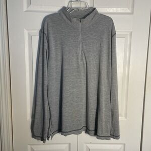 Orvis Trout Bum‎ Shirt Mens XXL Gray Lightweight 1/4 Zip Fishing Pullover Logo